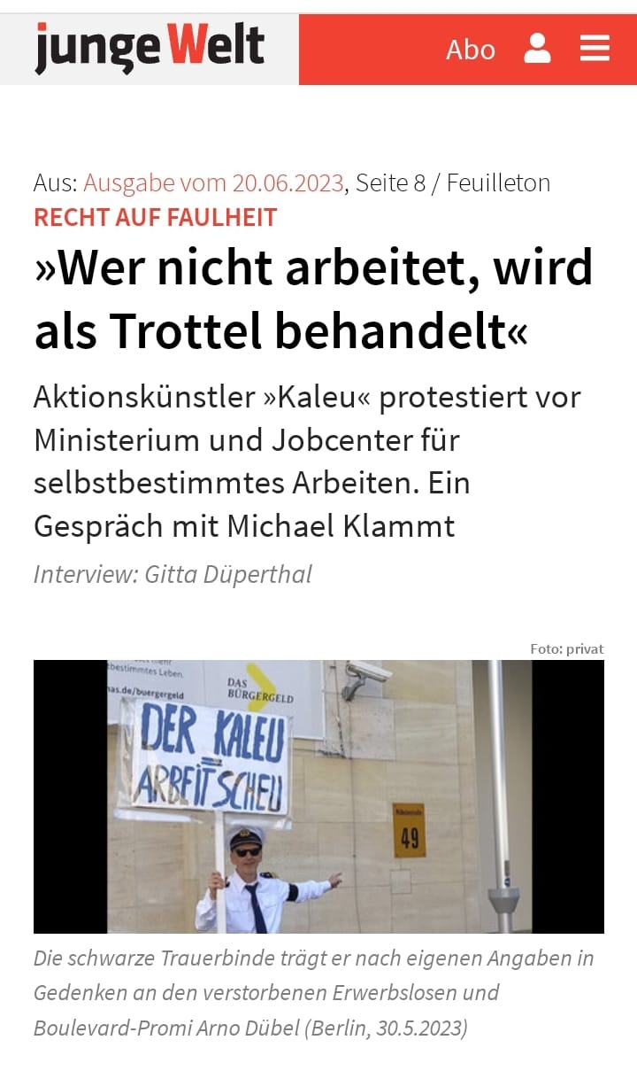 Zeitung : junge Welt am 20.06.2023